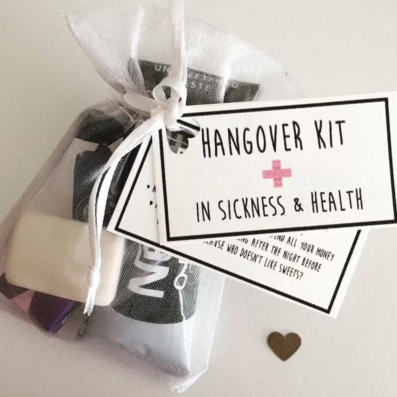 hangover kit wedding favour